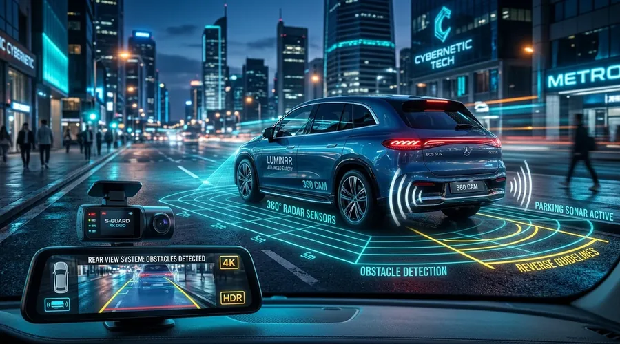 Dash camera with rear-view recording